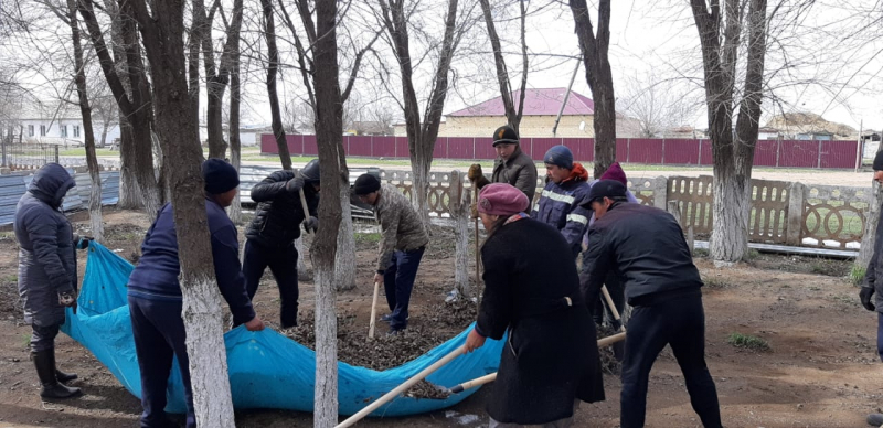 Ақтүбек ЖОББ мектебінде сенбілік жалғасуда