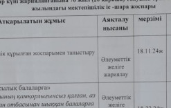 ҚР БҰҰ Бала құқықтары туралы Конвенциясын қабылдағанына 35жыл,ратификацияланғанына 30жыл,Дүниежүзілік балалар күні жарияланғанына 70жыл толуына орай мектепішілік іс шара жоспары.